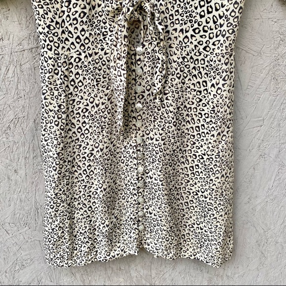 Kivari Australia Leopard Print Tie Button Front Mini Dress S - Picture 4 of 7